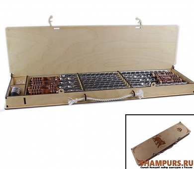 Набор шампуров в деревянной коробке