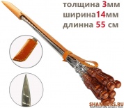 Колчан кожаный - 6 профессиональных шампуров с деревянной ручкой для люля-кебаб 14мм-55 см